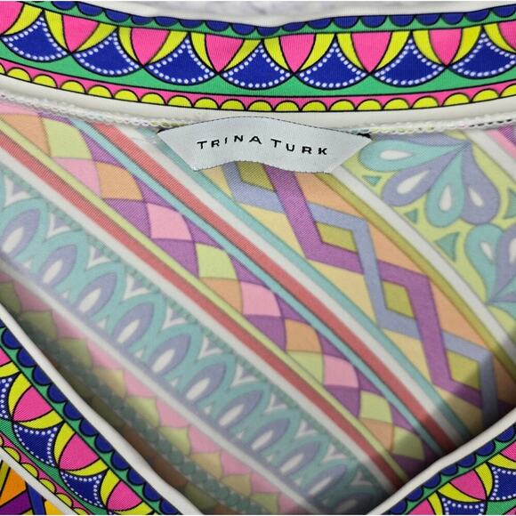 Trina Turk Peruvian Stripe Kimono Swimsuit Beach Cover-Up Dress tropical Medium. - Picture 7 of 7